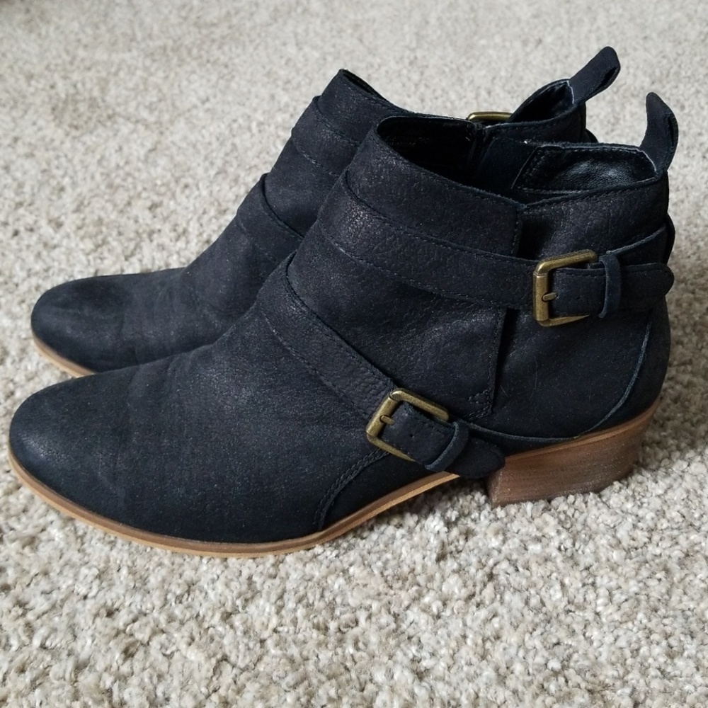 Black suede booties